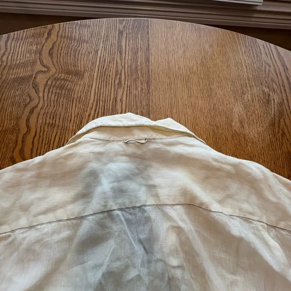 RODA Luxury Denim 100% Linen Shirt Men’s Modern Fit XXL Ivory - Picture 8 of 8